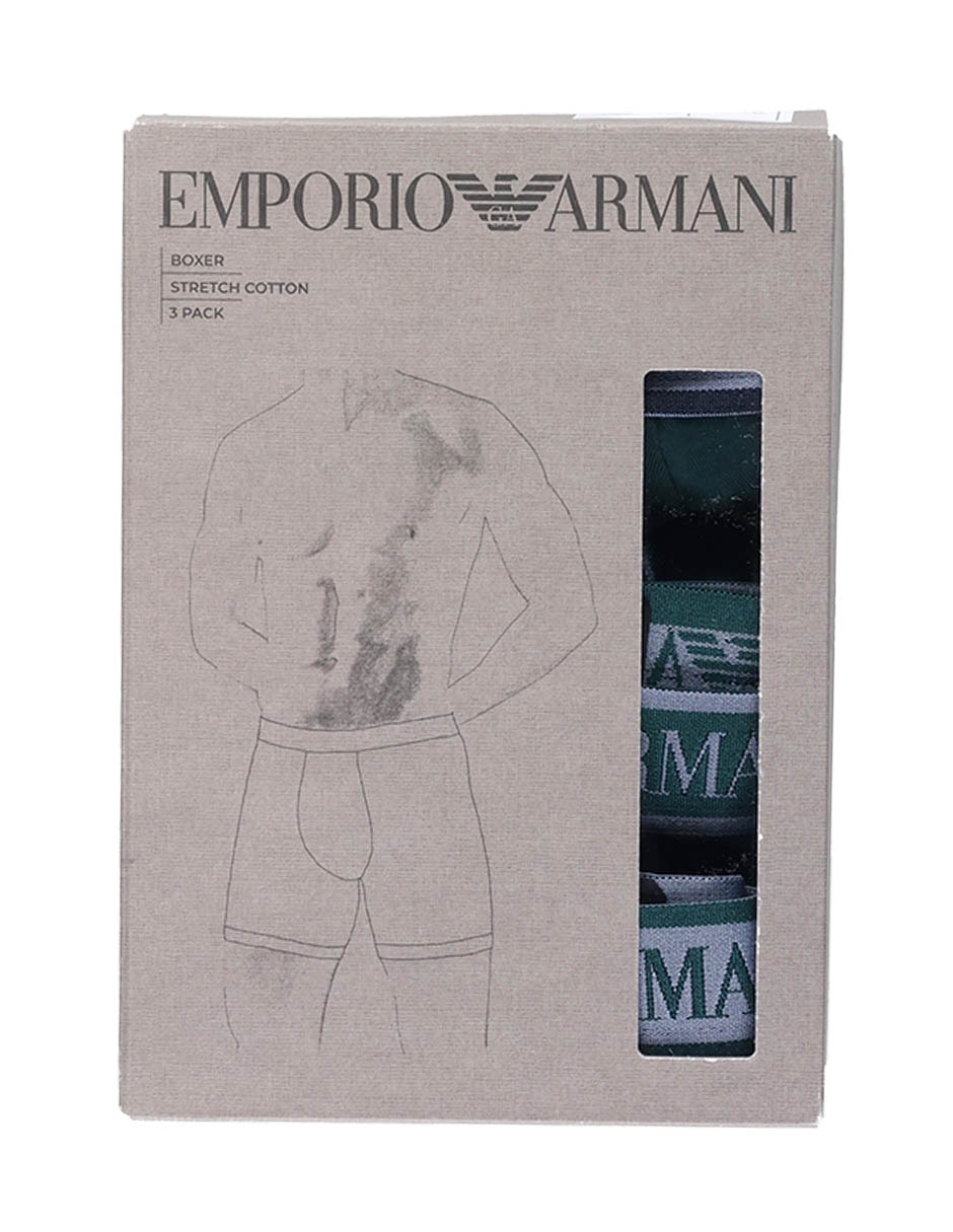 Set bóxer trunk Armani de algodón para hombre 3 piezas