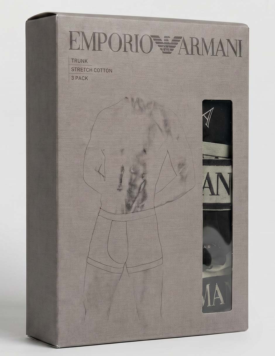 Set bóxer trunk Armani para hombre 3 piezas