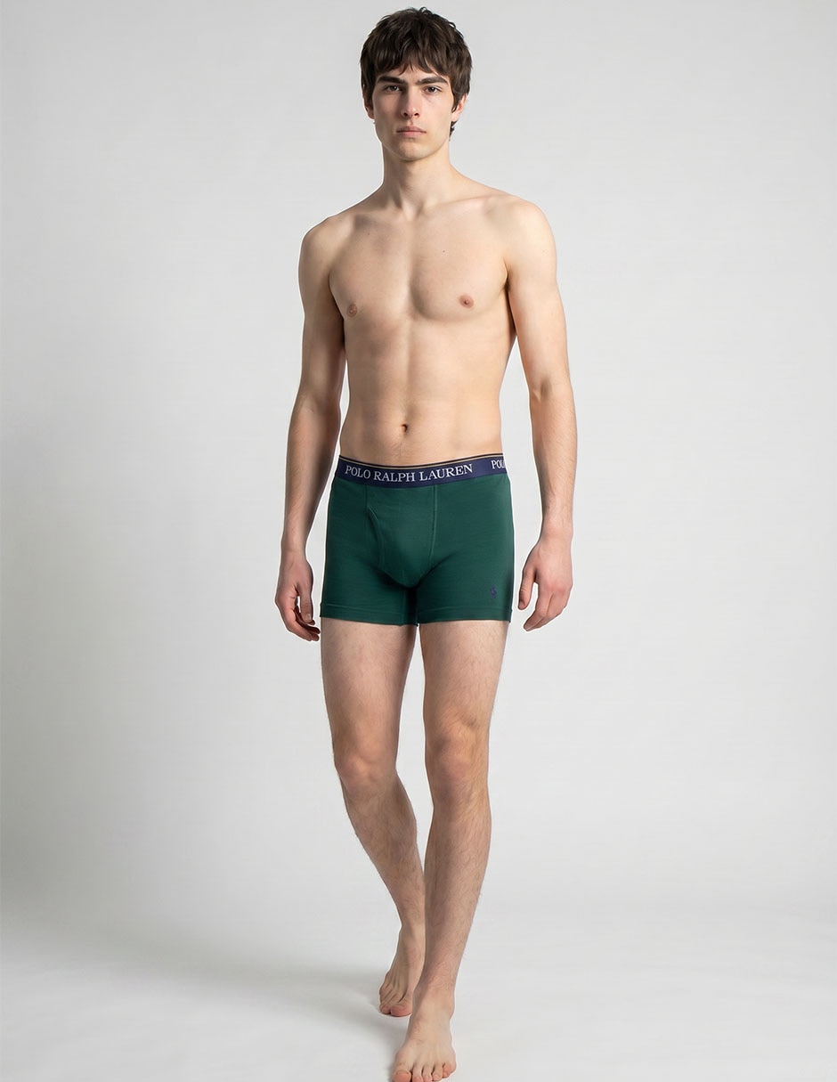 Bóxer brief polo rl de algodón para hombre 3 piezas