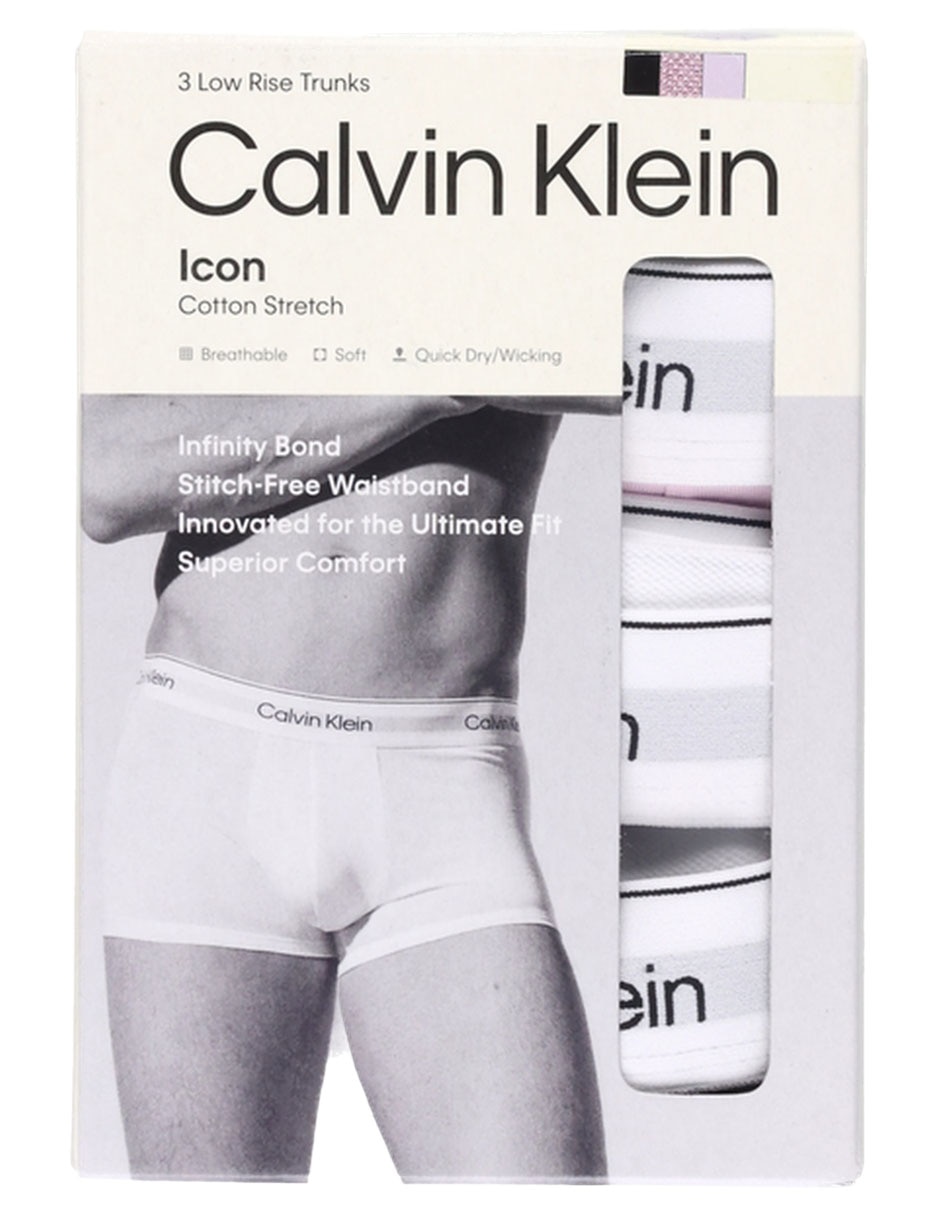 Set bóxer trunk Calvin Klein de algodón para hombre 3 piezas