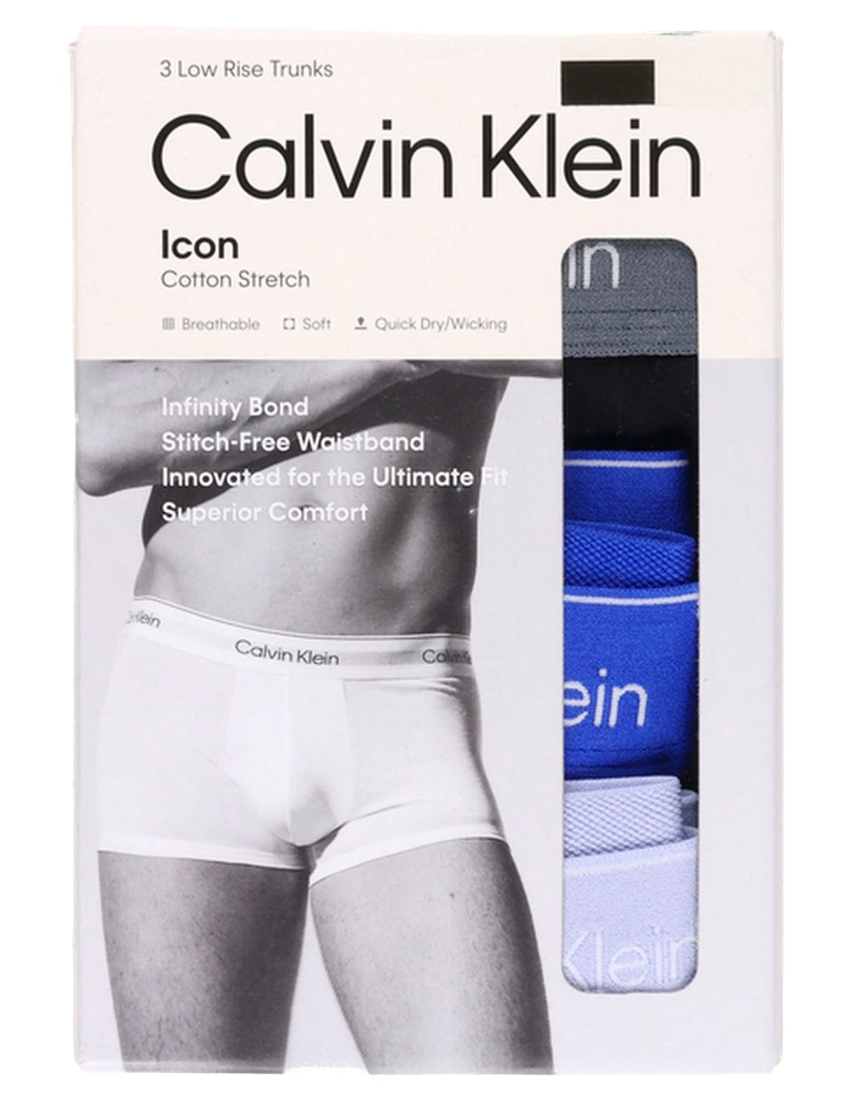 Set bóxer trunk Calvin Klein de algodón para hombre 3 piezas