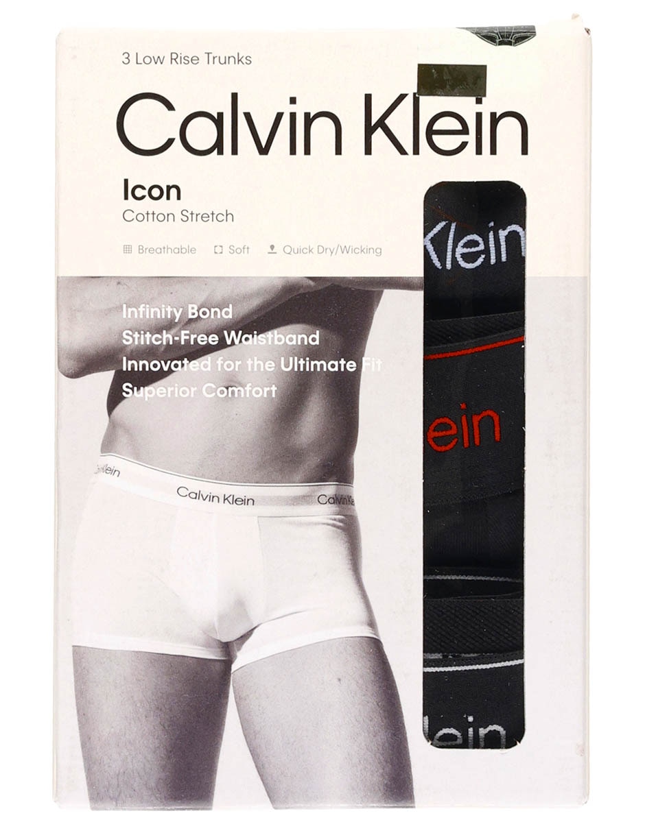 Set bóxer trunk Calvin Klein de algodón para hombre 3 piezas