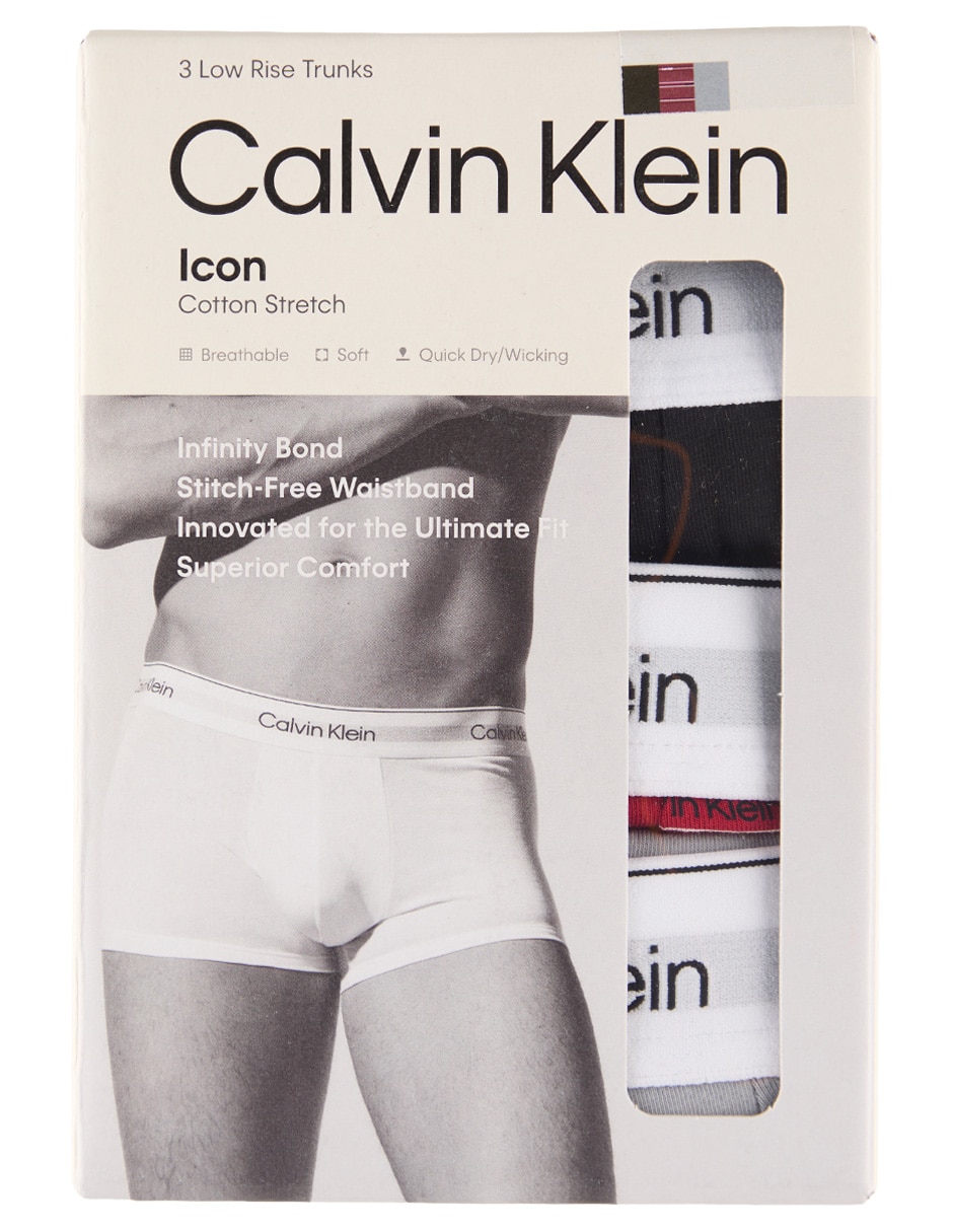 Set bóxer trunk Calvin Klein de algodón para hombre 3 piezas