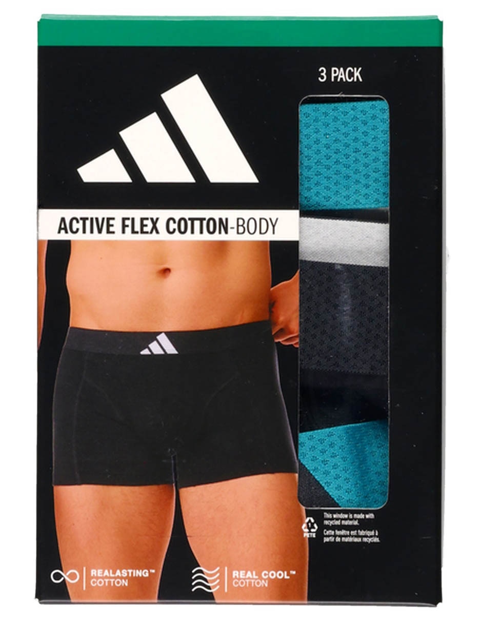 Set Bóxer trunk adidas de algodón para hombre 3 piezas