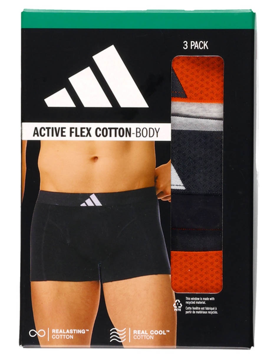 Set Bóxer trunk adidas de algodón para hombre 3 piezas