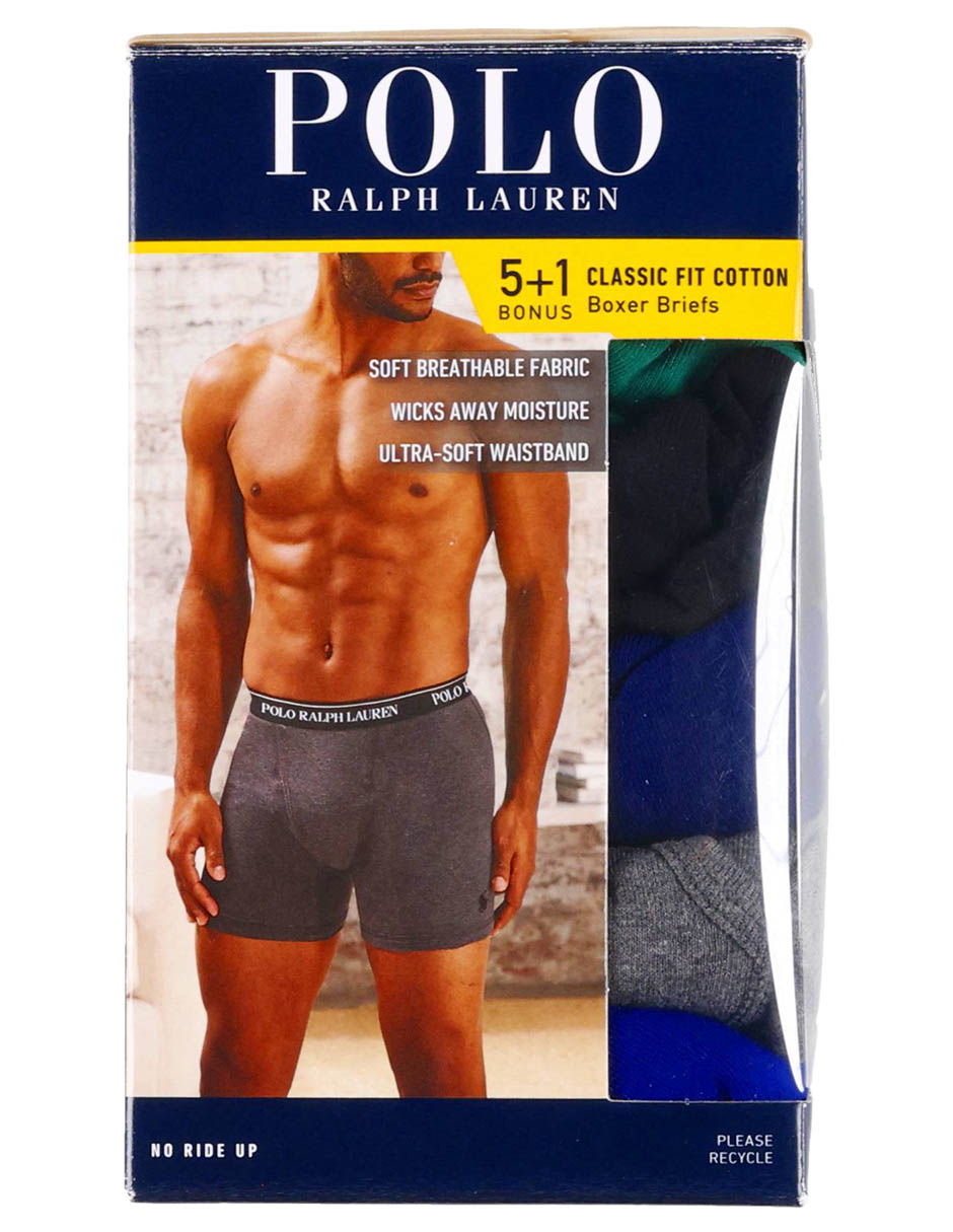 Set Bóxer Brief Polo Rl De Algodón Para Hombre 6 Piezas