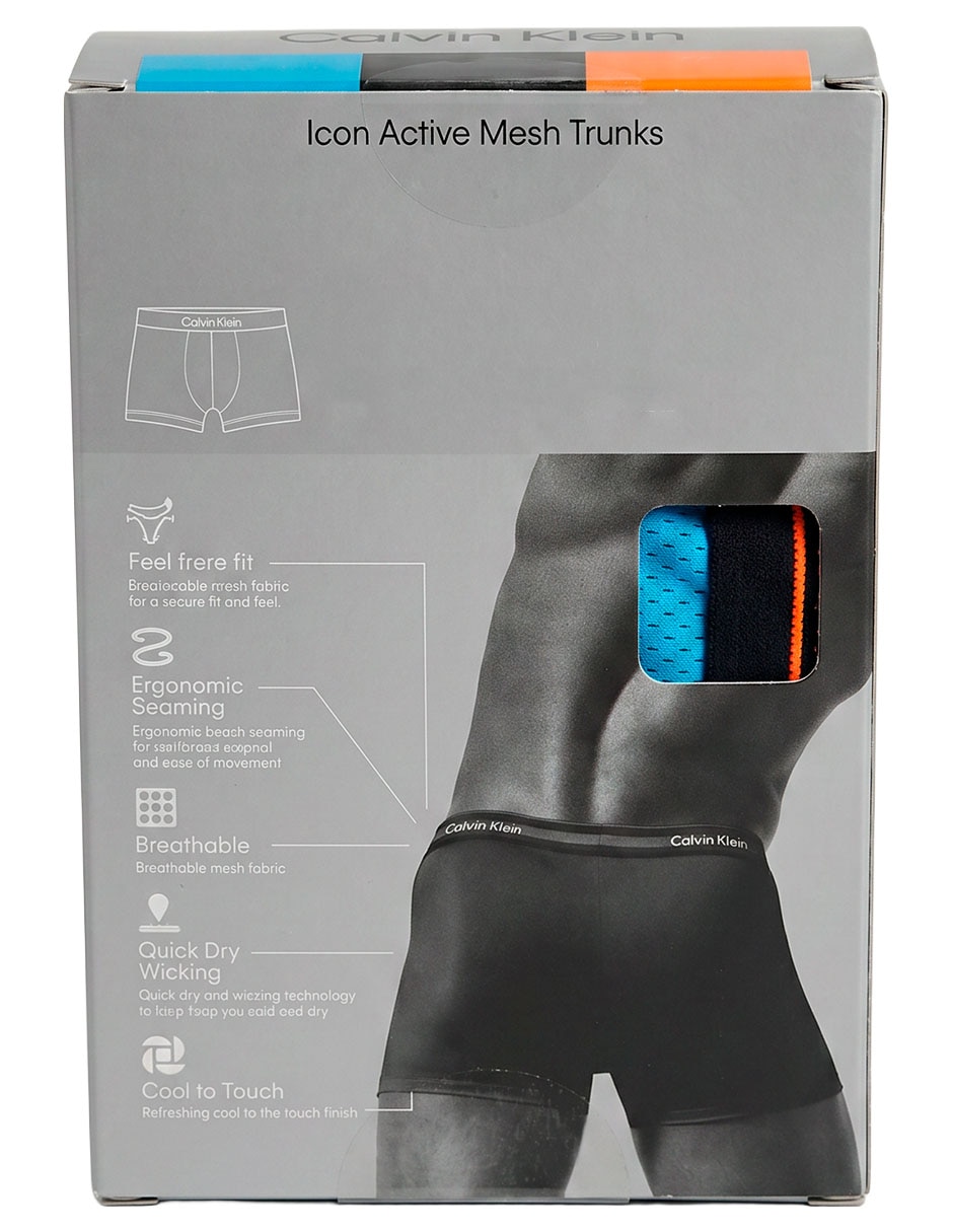 Bóxer Trunk Calvin Klein De Algodón Y Elastano Para Hombre 3 Piezas