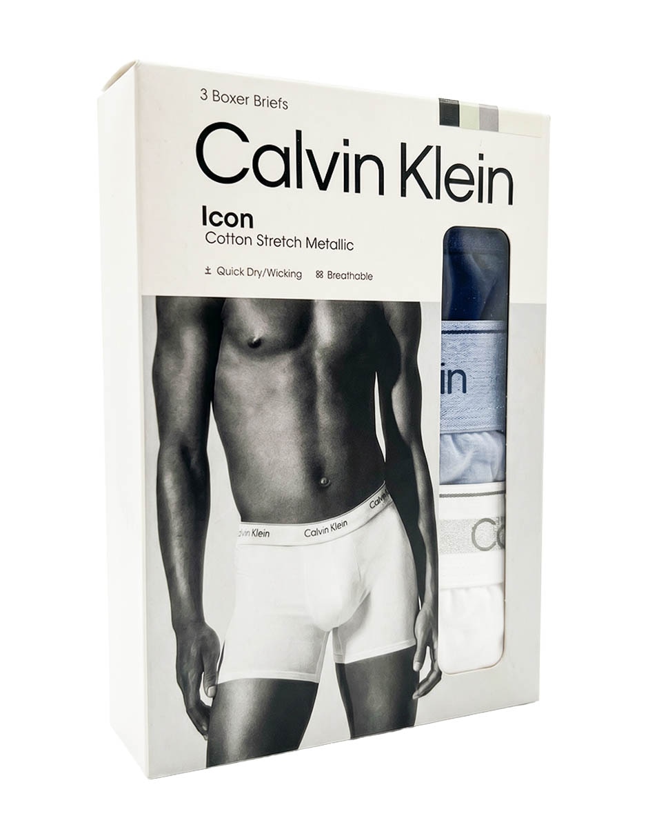 Bóxer Brief Calvin Klein De Algodón Y Elastano Para Hombre 3 Piezas