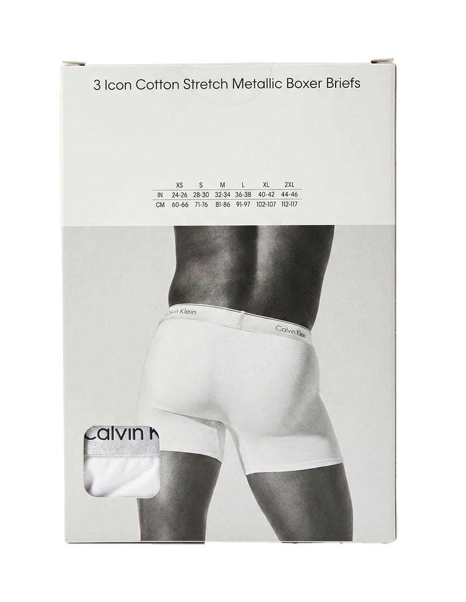 Bóxer Brief Calvin Klein De Algodón Y Elastano Para Hombre 3 Piezas