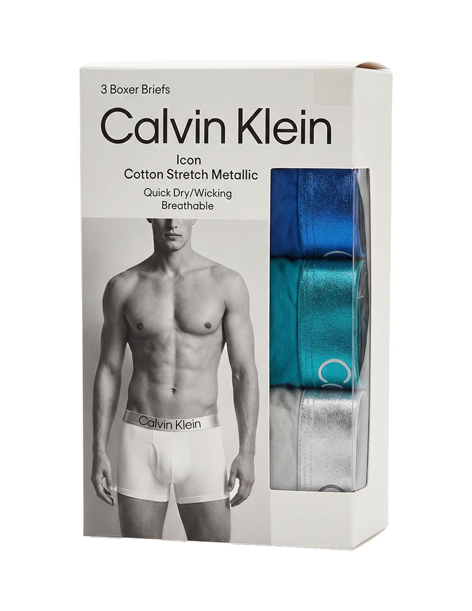Bóxer Brief Calvin Klein De Algodón Y Elastano Para Hombre 3 Piezas