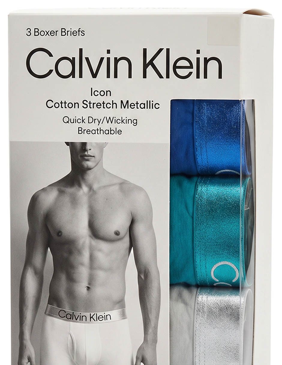 Bóxer Brief Calvin Klein De Algodón Y Elastano Para Hombre 3 Piezas