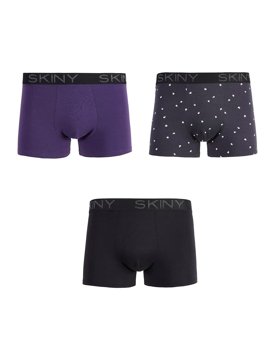 Bóxer trunk boo crew de algodón y elastano para hombre 3 piezas Bóxer trunk boo crew de algodón y elastano para hombre 3 piezas
