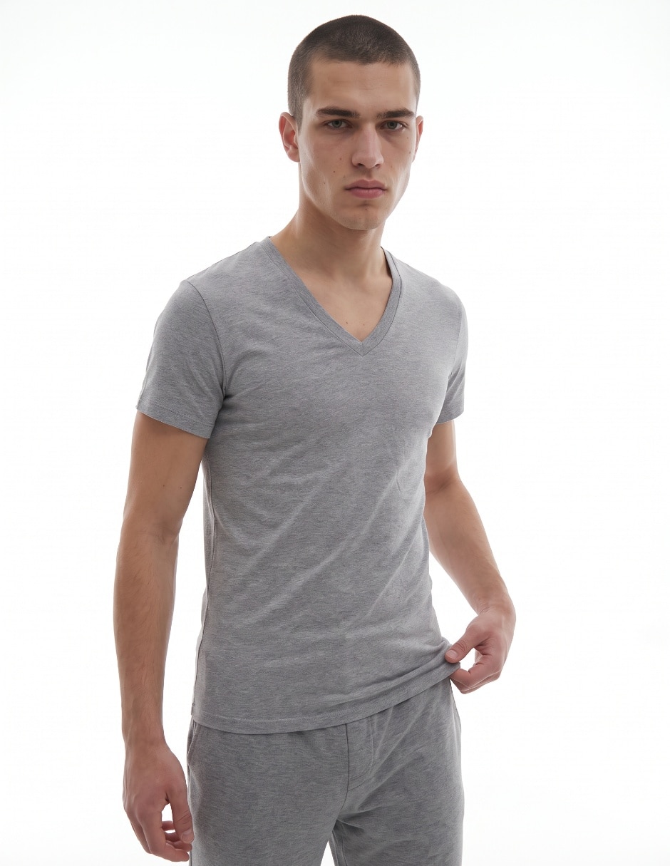 Set camiseta cuello V para hombre 3