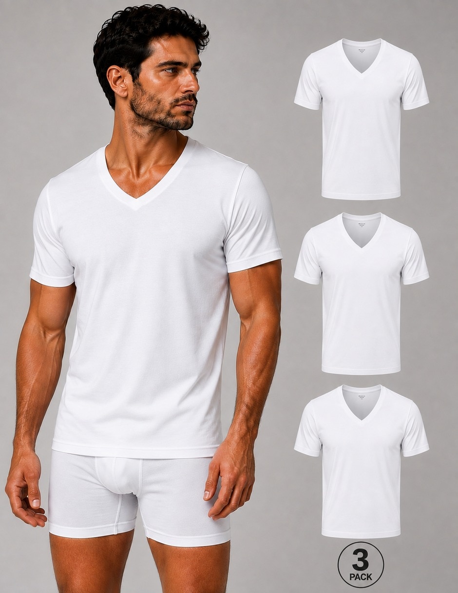 Set playera cuello v para hombre Set playera cuello v para hombre