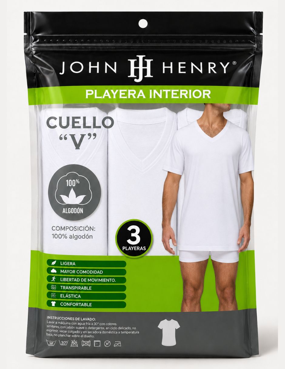 Set playera cuello v para hombre 4