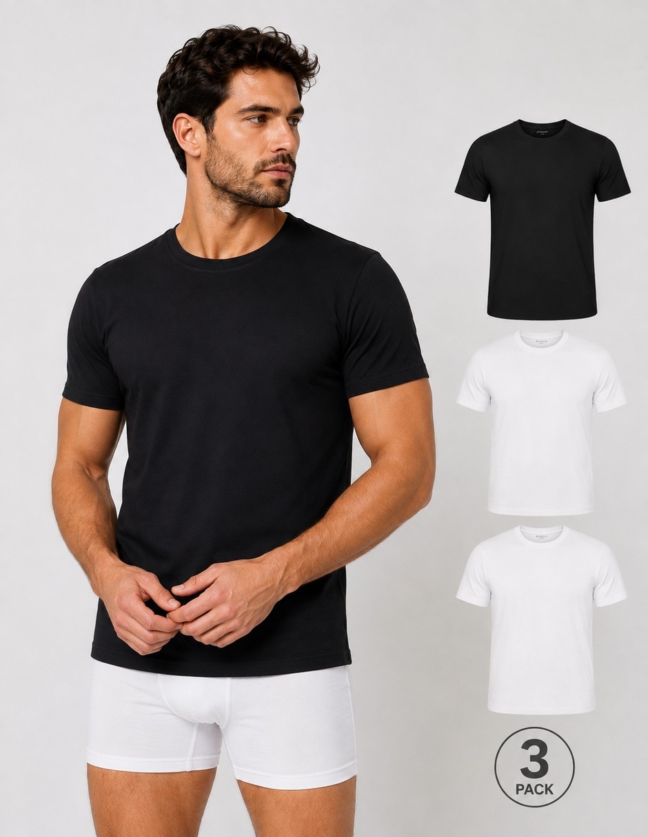 Set playera cuello redondo para hombre Set playera cuello redondo para hombre