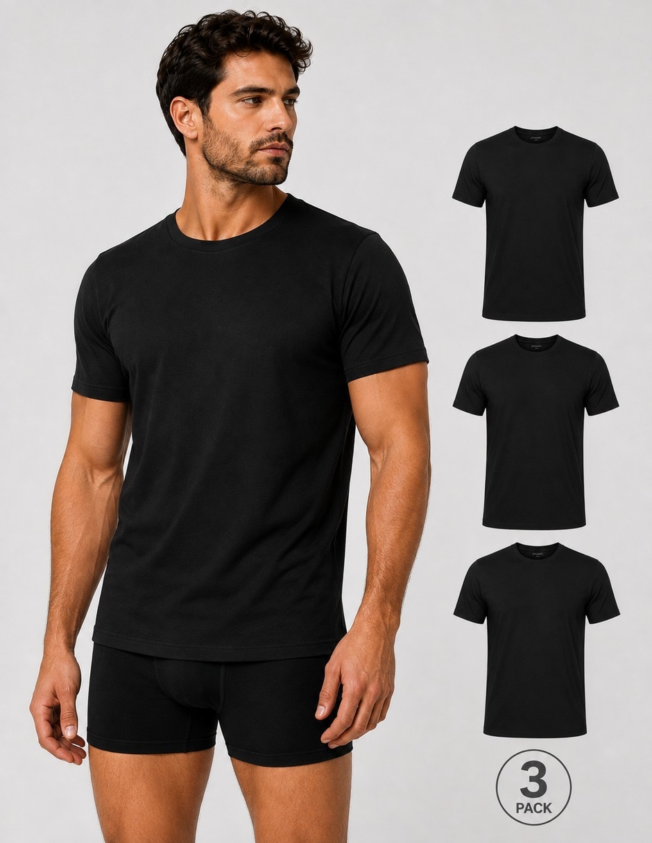 Set playera cuello redondo para hombre Set playera cuello redondo para hombre
