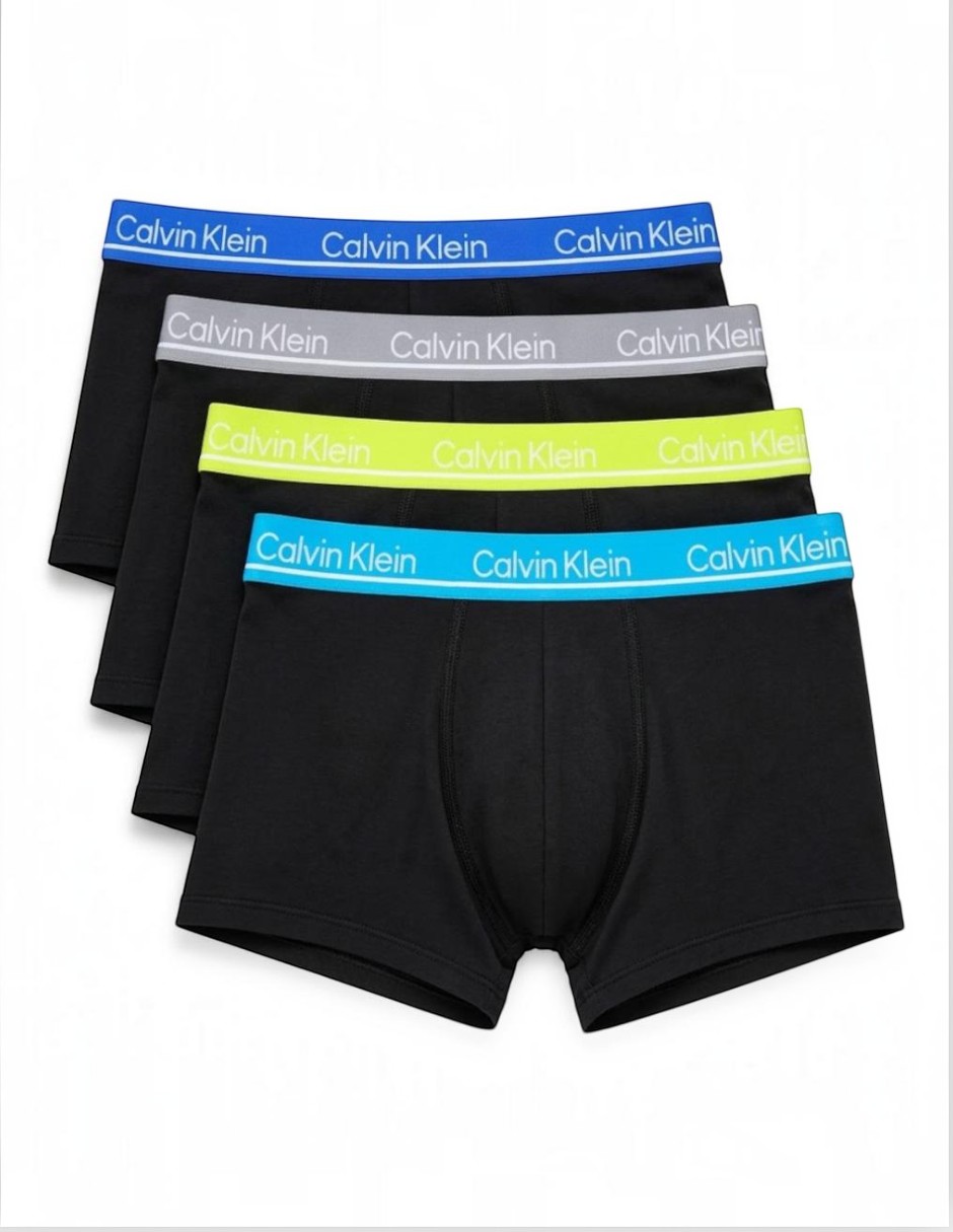 Bóxer trunk low rise de algodón para hombre 4 piezas 5